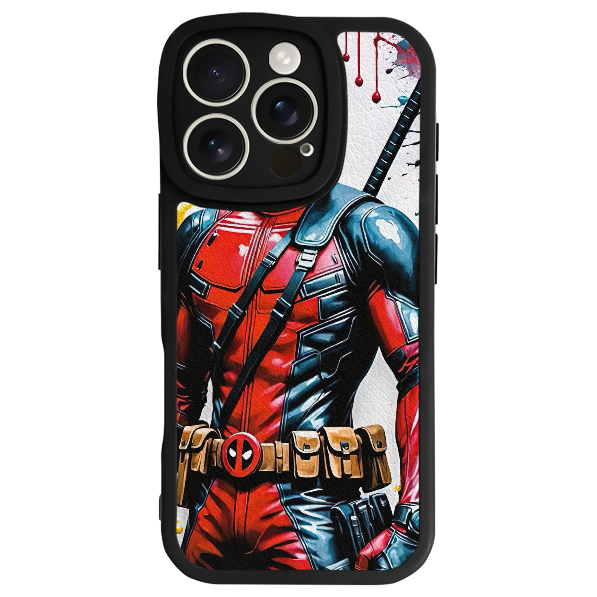 （画像用） Deadpool デッドプール 【iPhone 16シリーズ対応】シリコンスマホケース（レザー調） 材質：シリコン